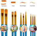 Paint Brushes Set for Acrylic Painting, 20 Pcs Oil Watercolor Acrylic Paint Brush, Artist Paintbrushes for Body Face Rock Canvas, Kids Adult Drawing Arts Crafts Supplies, Blue