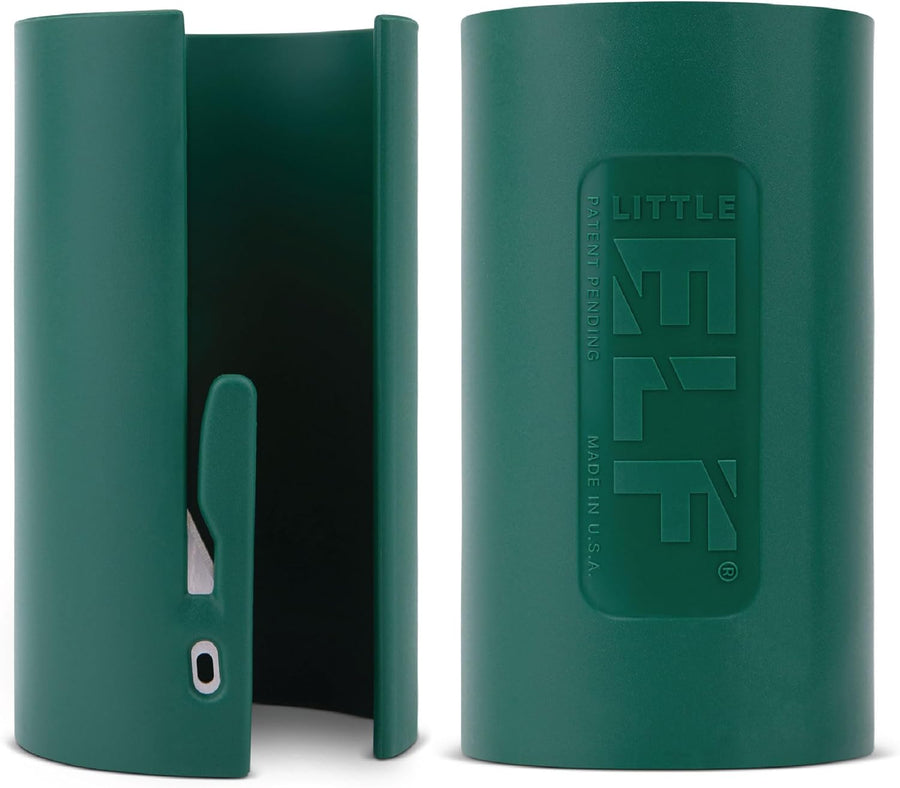 Little ELF Wrapping Paper Cutter (2-Pack) | As seen on Shark Tank | Made in USA | Green | Holiday Gift Wrap Paper Roll Holder and Cutter