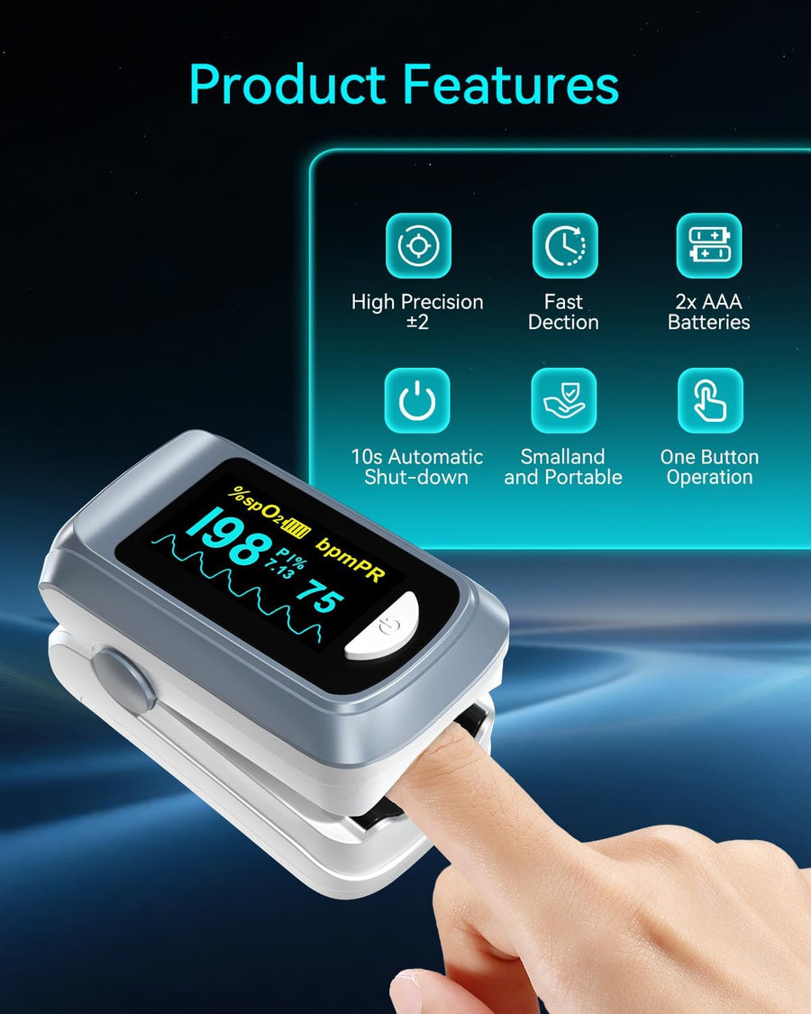 Healthtree JKS50B Fingertip Pulse Oximeter with SpO2 and Heart Rate Monitoring