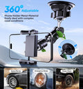 MAGIC JOHN Car Phone Holder, Ultra-Durable Mteal Phone Holders for Your Car, 360° Rotation Cell Phone Car Mount for Windshield, Suction Cup Car Phone Mount for iPhone Samsung All Smartphone