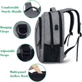 MATEIN Travel Laptop Backpack, Business Anti Theft Slim Sturdy Laptops Backpack with USB Charging Port, Water Resistant College School Computer Bag Gift for Men & Women Fits 15.6 Inch Notebook, Grey