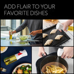 FLAIROSOL OLIVIA. The Original Advanced Oil Sprayer for Cooking, Salads, BBQs and More, Continuous Spray with Portion Control, Trusted by Chefs. Patented Technology. (Glass Bottle) (Gold Print)