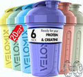 VELOMIX 20oz Protein Shaker Bottle, Leak-Proof, Dishwasher Safe