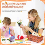 Coopay Crochet Kit Beginners Crochet Hook Set with Crochet Yarn,58PCS Portable Crochet Set Ergonomic Crochet Hooks Travel Knitting Crochet Supplies
