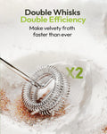 Maestri House Rechargeable Milk Frother with Stand, LunaFro Handheld Electric Foam Maker Waterproof Detachable Stainless Steel Whisk Drink Mixer Foamer for Lattes, Cappuccino