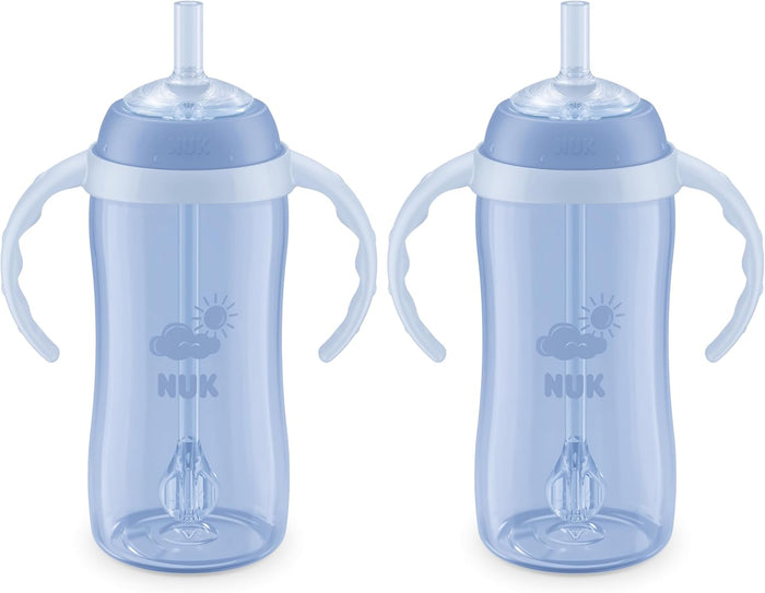 NUK Learner Straw Cup 10oz - Toddler Cup with Soft Straw for Easy Drinking Suitable for Ages 8 Months and Up