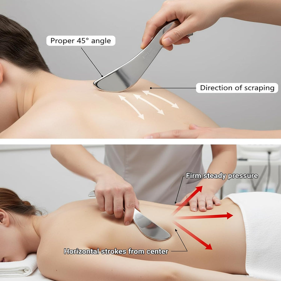 BYYDDIY Stainless Steel Gua Sha Muscle Scraper Tool for Physical Therapy