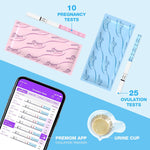 Easy@Home Ovulation and Pregnancy Test Strips Kit with 25 LH and 10 HCG Tests