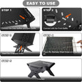 Odoland Camping Campfire Grill, Portable Folding Charcoal Grills, Backpacking BBQ Grill, Heavy Duty Firepit Grill with Carry Bag for Outdoor Cooking, Bonfire, Patio, Backyard