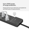 Belkin 12-Outlet Surge Protector Power Strip w/ 12 AC Outlets & 8ft Flat Plug, UL-listed Heavy-Duty Extension Cord for Home, Office, Travel, Computer, Laptop, Charger - 3,940 Joules of Protection