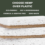 Plant-Based Kitchen Sponges - FSC Certified and PETA Approved, Natural, Eco-Friendly, Biodegradable Sisal Hemp Sponges for Dishes, Cleaning Sponge for Kitchen, Bathroom, Household - 12 Count