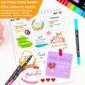 Soucolor Art Brush Markers Pens for Adult Coloring Books, 36 Colors Numbered Dual Tip (Brush and Fine Point) Marker Pen for Kids Note taking Planner Hand Lettering Calligraphy Drawing Journaling