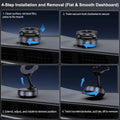 Vacuum Magnetic Suction Phone Holder, Foldable and Retractable Hands-Free Suction Cup Phone Mount for Car/Gym/Mirror/Smooth Surface, Compatible with iPhone Android and All Smartphones (Black)