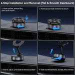 Vacuum Magnetic Suction Phone Holder, Foldable and Retractable Hands-Free Suction Cup Phone Mount for Car/Gym/Mirror/Smooth Surface, Compatible with iPhone Android and All Smartphones (Black)