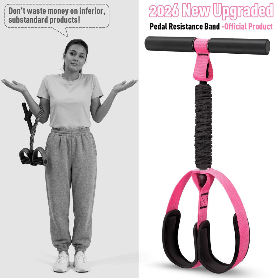 Upgraded Durable Pedal Resistance Band with Handle for Full-Body Workout
