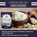 Le Marinier Celtic Salt Organic Grey Coarse, 1.1lb - 18oz. Mineral Rich 100% Natural and Unrefined French Sea Salt Organic. Hand Harvested Mineral Sea Salt, Sel Gris (1.1lb Grey Coarse)