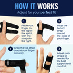 Dr. Frederick's Trigger Finger Splint - Adjustable Finger Brace for Arthritis and Tendonitis - Index, Middle, Ring Fingers - 2 Count