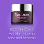 Neutrogena Triple Age Repair Face Moisturizer - with Hexinol Technology & Vitamin C, Anti-Wrinkle Face Cream with SPF 25, Visibly Reduces Wrinkles & Firms Skin, 1.7 oz