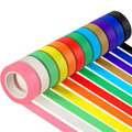 Guirnd 12PCS Colored Masking Tape, Kids Art Supplies, DIY Craft Tape, Colored Tape Rolls, Colored Painters Tape, 1.7cm x 12m (2/3In x 13Yards)