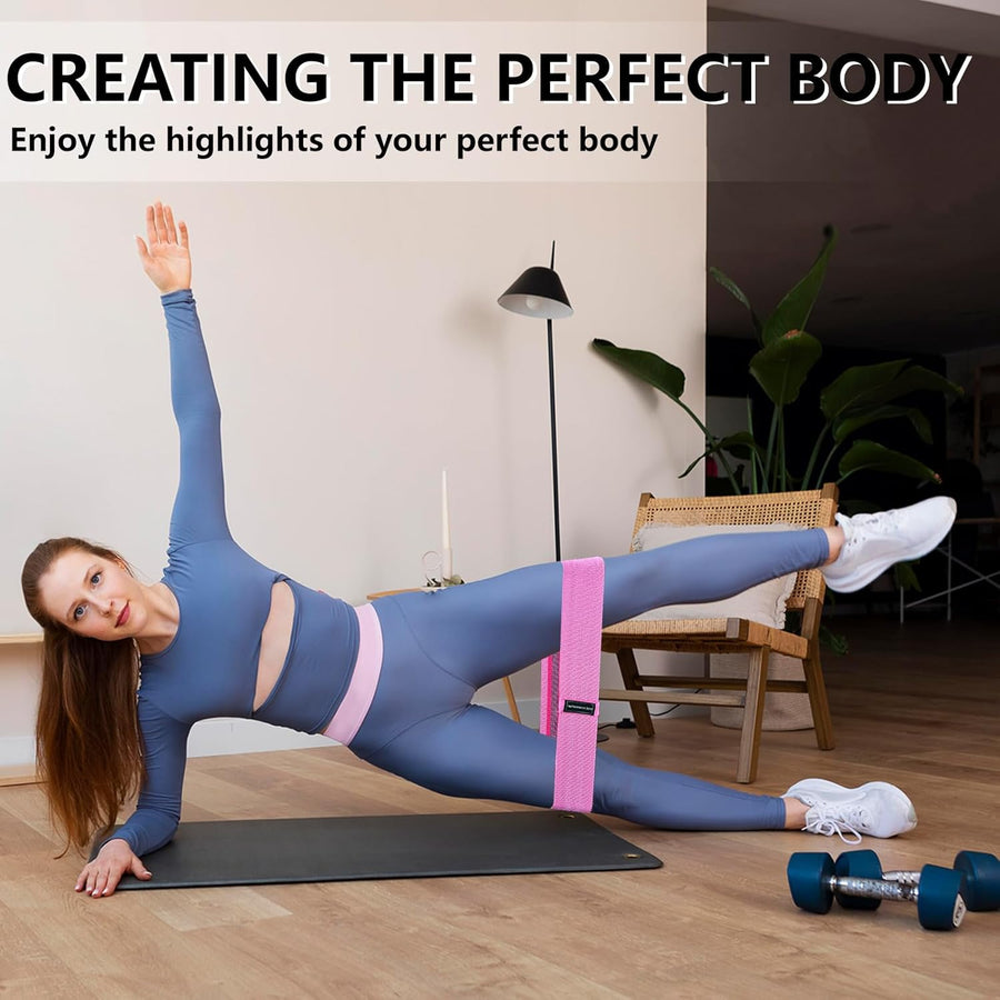 3-Level Fabric Resistance Bands for Strength Training, Rehab, Yoga