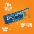 CLIF BUILDERS Protein Bars - Chocolate Peanut Butter Flavor - 20g Plant Based Protein - Gluten Free - Non-GMO - Low Glycemic - No Artificial Sweeteners - Value Pack, 2.4 oz. (12 Count)