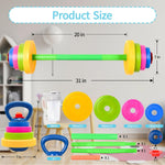 3-in-1 Adjustable Kids Fitness Set with Barbell, Kettlebell & Water Bottle
