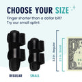 Dr. Frederick's Trigger Finger Splint - 2 ct - HSA/FSA - Index, Middle & Ring Fingers - Padded Brace for Arthritis, Mallet Finger, Tendonitis - Adjustable, Doctor-Developed - Regular Black