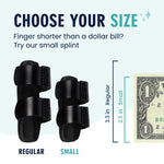 Dr. Frederick's Trigger Finger Splint - 2 ct - HSA/FSA - Index, Middle & Ring Fingers - Padded Brace for Arthritis, Mallet Finger, Tendonitis - Adjustable, Doctor-Developed - Regular Black
