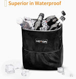HOTOR Car Trash Can with Lid and Storage Pockets - 100% Leak-Proof Organizer, Waterproof Garbage Can, Multipurpose Trash Bin for Car, 2 Gallons, Black