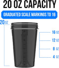 VELOMIX 6-Pack 20oz Protein Shaker Bottles - Leak-Proof, Dishwasher Safe