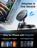 ANDERY Only for iPhone Magsafe Car Mount Charger [15W Wireless Faster Charging, 78+LBS Strongest Suction, 2400gf Strongest Magnetic] 360° Adjustable Car Phone Holder, Phone Holders for Your Car
