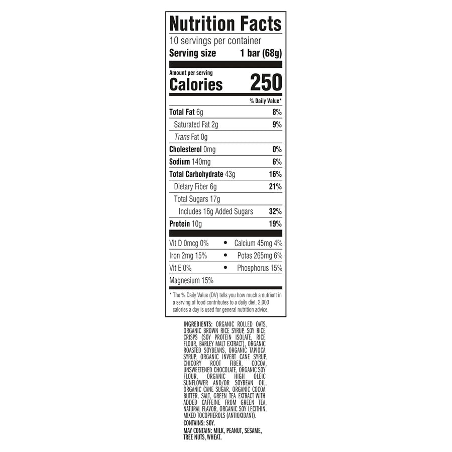 CLIF BAR - Energy Protein Bars - Cool Mint Chocolate with Caffeine - Made with Organic Oats - Energy Bars - Non-GMO - (10 Pack)