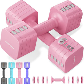 FEIERDUN DB3 Adjustable Dumbbell Set of 2, 5-in-1 Hand Weights for Women and Men