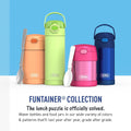 THERMOS FUNTAINER Insulated Food Jar, 10 Ounce, Kid Friendly Food Jar with Foldable Spoon, Pink