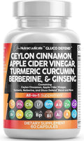 Clean Nutraceuticals Ceylon Cinnamon Capsules with Berberine Turmeric and Apple Cider Vinegar Supplement