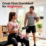 FEIERDUN 5-in-1 Adjustable Dumbbells, 12LBS/20LBS Weights for Home Gym