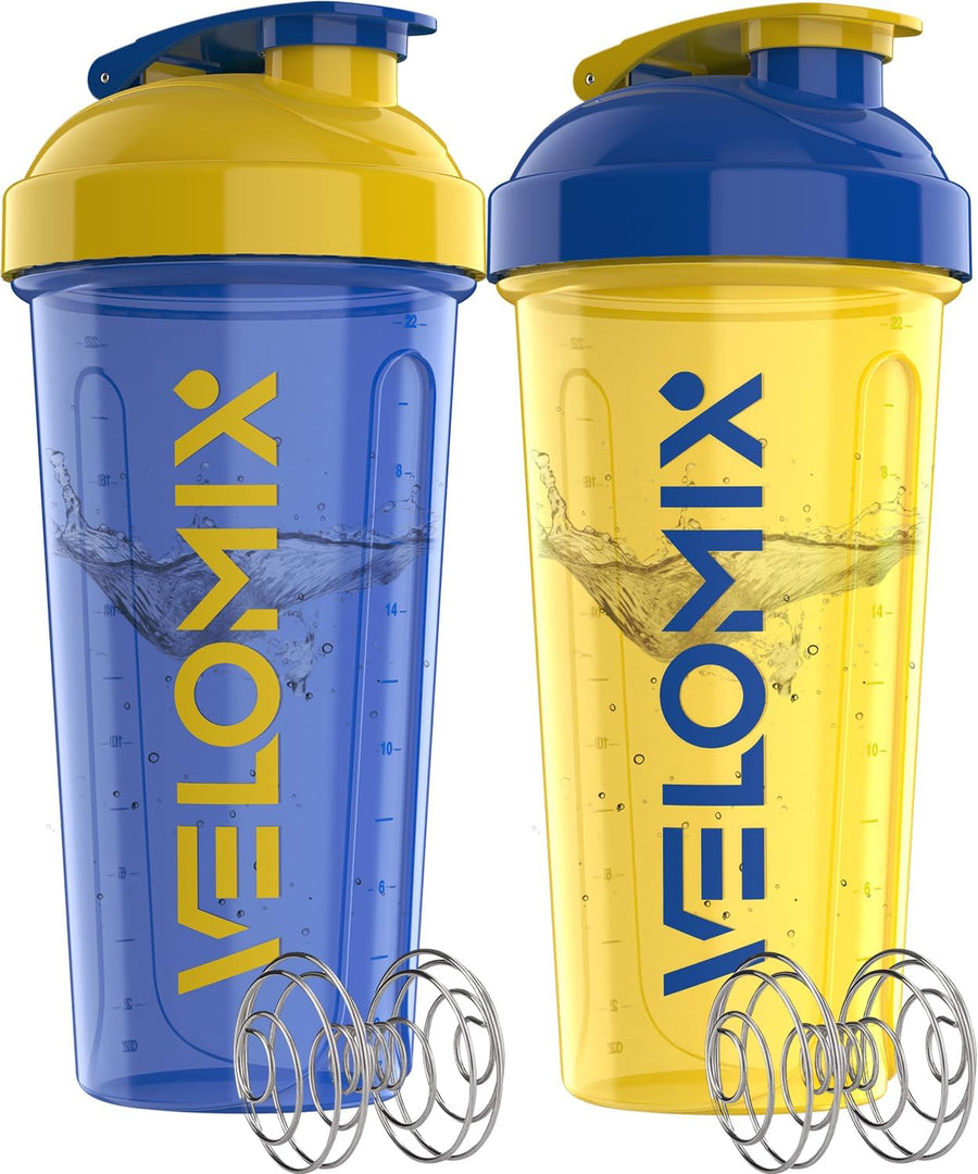 Velomix 28oz Protein Shaker Bottles - 2 Pack, Leak-Proof