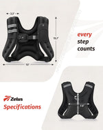 ZELUS Weighted Vest for Workout, Strength Training, Running - 6lb to 30lb