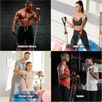 175lb Resistance Bands with Handles, Ankle Straps & Door Anchor for Full-Body Workouts