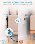 Power Strip Surge Protector, HANYCONY 5Ft Ultra Thin Flat Extension Cord with Multiple Outlets, 8 Widely Outlet Extender 4 USB Ports(2 USB C), 1080J Wall Mount for College Dorm Room Essentials Black