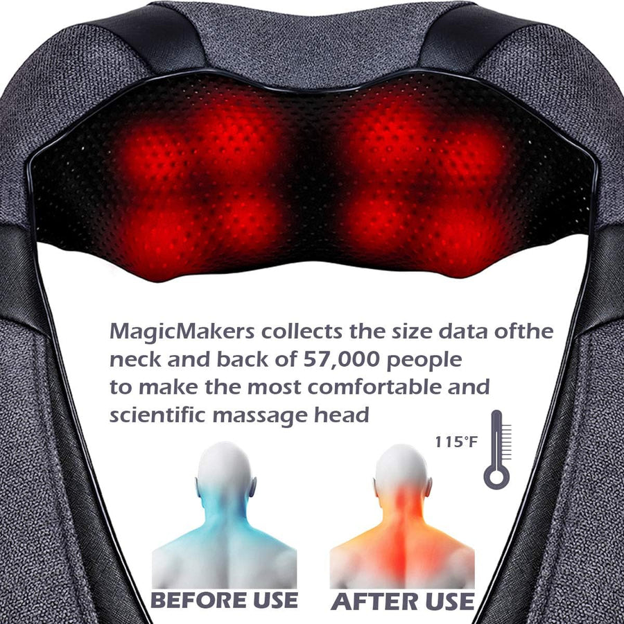 Mirakel Shiatsu Neck Massager for Deep Tissue Pain Relief with Heat