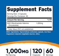 Nutricost NAD+ Supplement 1,000mg per Serving,120 Capsules (Nicotinamide Adenine Dinucleotide) - 60 Servings, Gluten-Free, Vegan