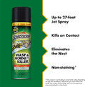 Spectracide Wasp & Hornet Killer Aerosol Kills Wasps, Hornets And Yellow Jackets On Contact & Eliminates The Nest, 12 Pack