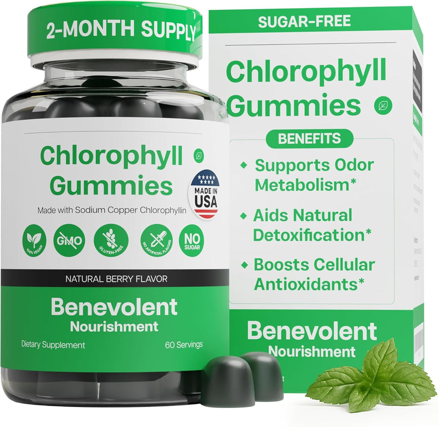 Benevolent Nourishment Chlorophyll Supplement, Detox & Immune Support, Internal Deodorizer, Liquid Drops