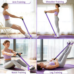 Pedal Resistance Bands with Handles, 6-Tube Tension Training for Full-Body Workout