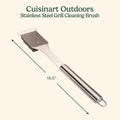 Cuisinart Stainless Steel 16.5" Long Handle Grill Cleaner Brush and Scraper for BBQ, Griddle, Grills, Cookout Tool, Grill Brush for Outdoor Grills BBQ Accessories