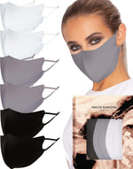 KARIZMA Face Wardrobe Cloth Face Mask. 6 Soft Masks Washable Fabric with Adjustable Ear Loops. ‘Earth Shades’ Pack. Face Mask Reusable and Stretchy. Fabric Face Masks 6 Pieces