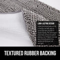 GORILLA GRIP Bath Rug Mat, Thick Soft Absorbent Chenille, Quick Dry Microfiber Mats, Rubber Backing Washable Shower Floor Rugs, Bathmat Runner, US Designed Bathroom Home Decor Accessories 24x17, Grey