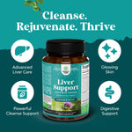 Liver Cleanse Detox & Repair - Milk Thistle Supplement for Digestion & Immune Health - Ginger Root, Choline & Dandelion Root - Herbal Liver Support with Silymarin, Beetroot & Artichoke - 70 Count