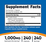 Nutricost Milk Thistle Extract 240 Capsules for 240 Servings Per Bottle - Vegan, GMO Free and Gluten Free